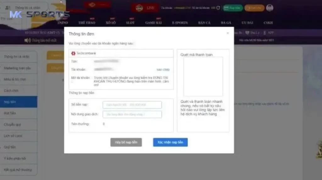 Những việc cần chuẩn bị khi nạp tiền tại MK sports